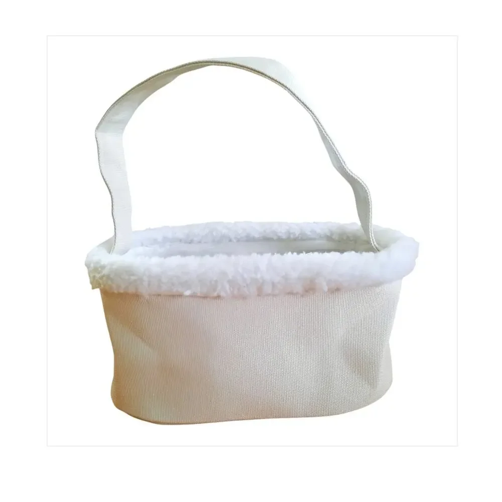 Oblong Cute Floppy Ear Bunny With Polka-dot Bow Easter Basket